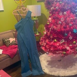 Teal One-Shoulder Jumpsuit